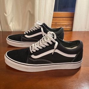 Black and White Vans, US Men Size: 11.5